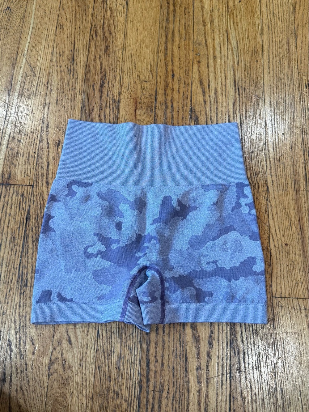 High-Rise Purple Camo Athletic Bike Shorts